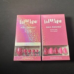 Red Aspen Pink Picnic Nail Dashes Bundle - Matching Mani & Pedi - NIB
